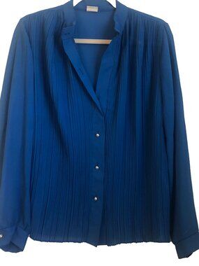 VINTAGE 1980'S WOMAN'S BLUE BLOUSE
